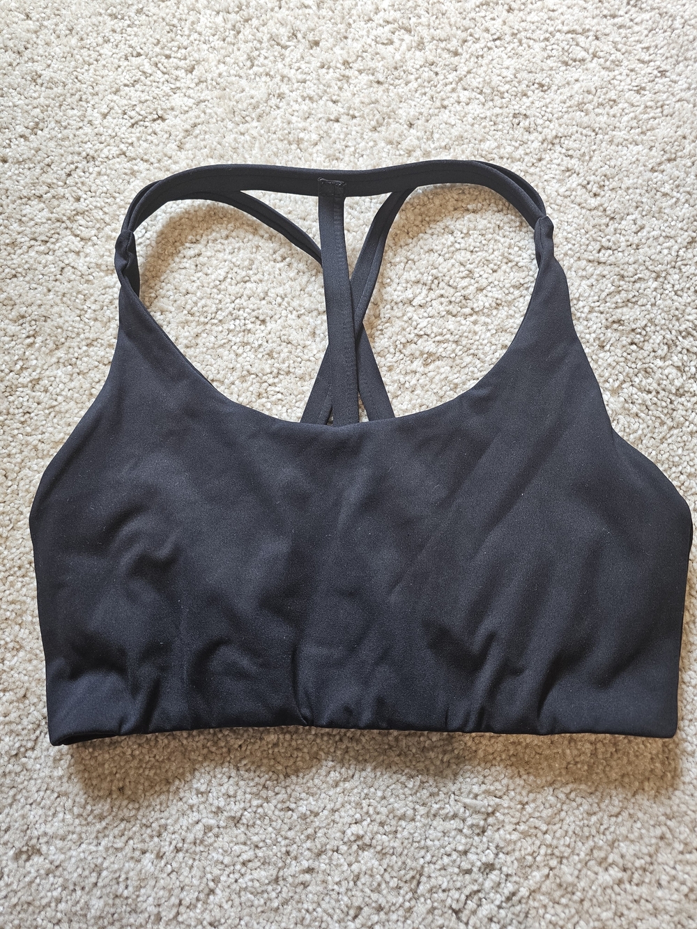 Black Strappy Racerback Sports Bra
